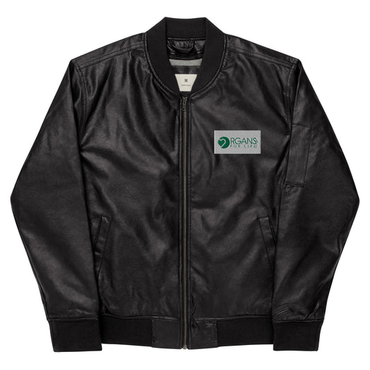 Organs For Life - Faux Leather Bomber Jacket