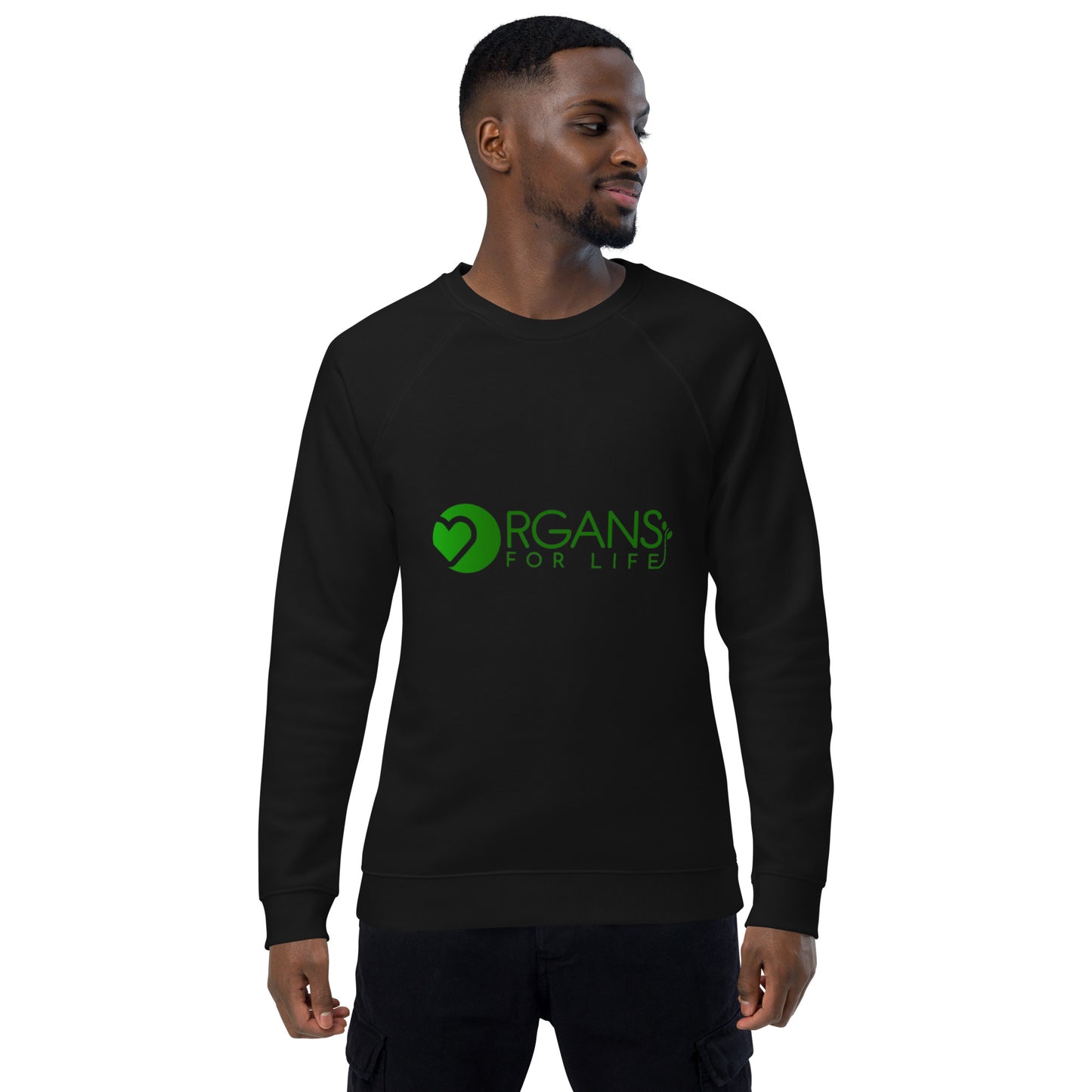 Organs for Life - Unisex organic raglan sweatshirt