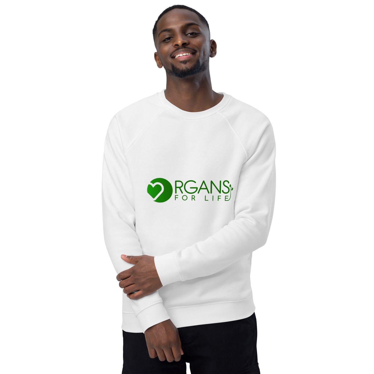 Organs for Life - Unisex organic raglan sweatshirt